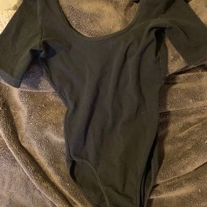 AMERICAN APPAREL BLACK SHORT SLEEVE BODYSUIT